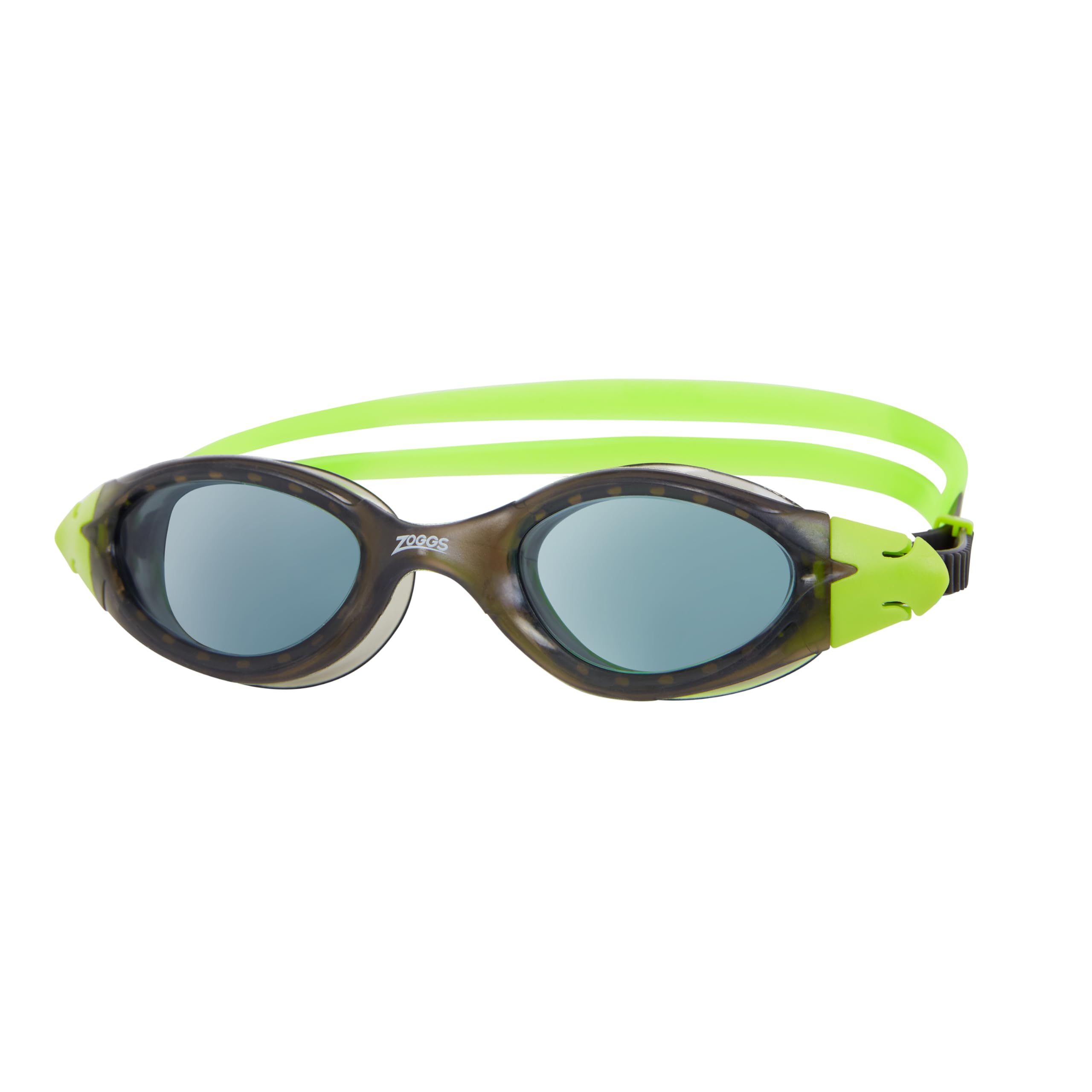 Zoggs Panorama Schwimmbrille Kinder 6-14 – Kinder Schwimmbrille mit UV-Schutz, Antibeschlag, Bequemer, Auslaufsicherer Sitz, Schnell Verstellbares Kopfband, 180° Rundumsicht, Rauchglas, Schwarz/Grün