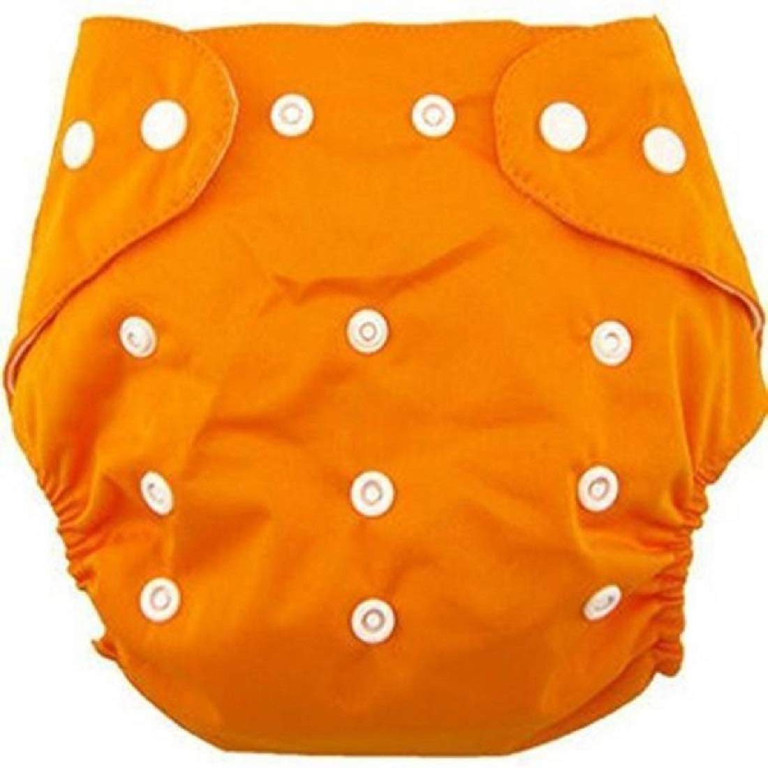 CHOTE USTAD Baby Pocket Cloth Diapers for Babies Reusable Washable One Size Adjustable Reusable Diaper Nappies/Diaper Pants/Nappy/Diaper/Langot (1 Pack, Orange) (Age 0-2 Years) (No Inserts Included)