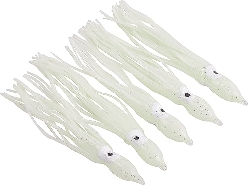 Miniatura 4 de Faldas de calamar suaves para pesca de pulpo, señuelos de plástico para trolling, cebo de agua salada, multicolor, 2.75 pulgadas, 3.54 pulgadas,