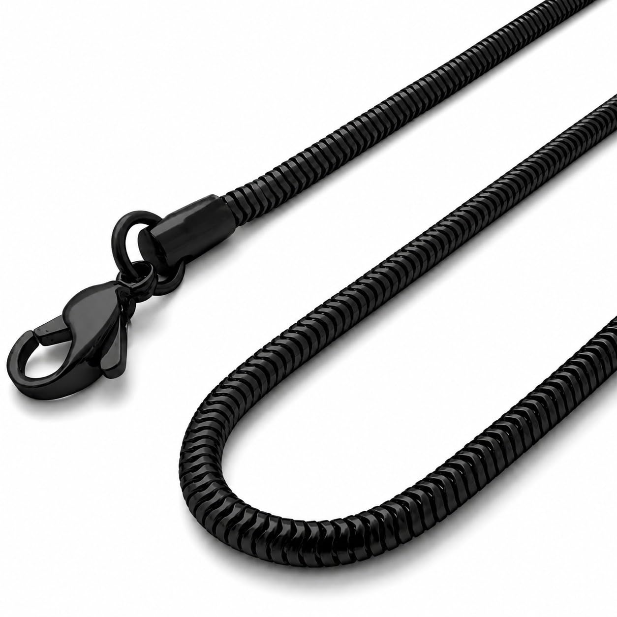Men's Snake Link Chain for Man Stylish Black Necklace for men Waterproof Hypoallergenic Stainless Steel Anti Tarnish Waterproof Rust Resistant, Jewellery for mens Gifts for Boys -82-image-37