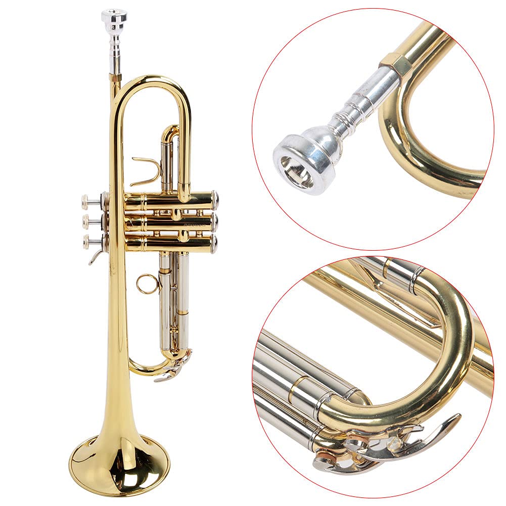 G.omora Strumento musicale professionale a tromba in ottone di tipo combinato con kit di accessori per musicisti
