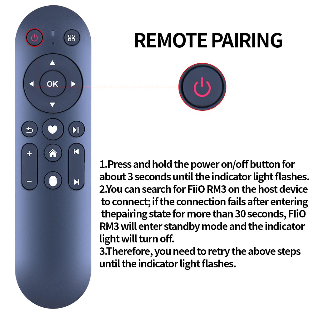 Télécommande de rechange pour Fiio RM3 R9 R7 M11Plus M15S M11S M17 Media Streamer, lecteur réseau