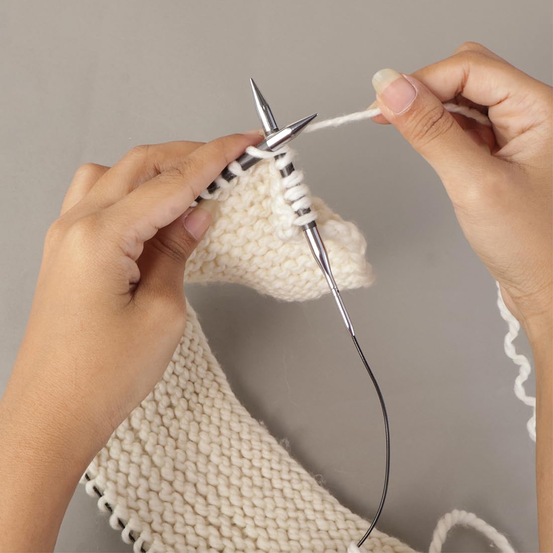 Ferro Circolare KnitPro 6mm | Fibra Di Carbonio Per Maglia | Punta In Ottone Liscia - 3