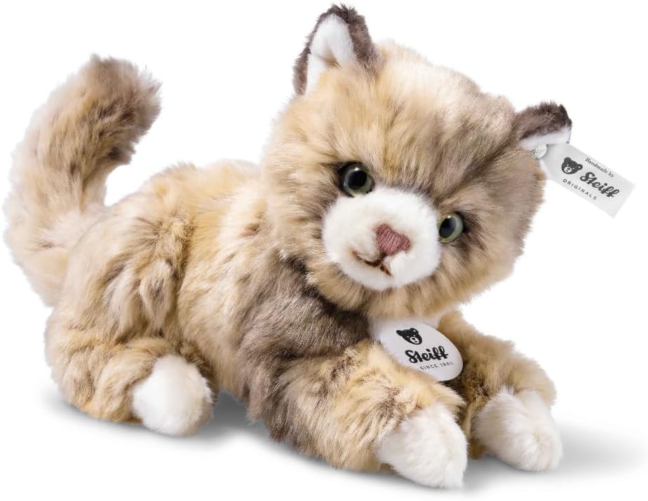 Cat Plush Animal Toy, Spotted Brown