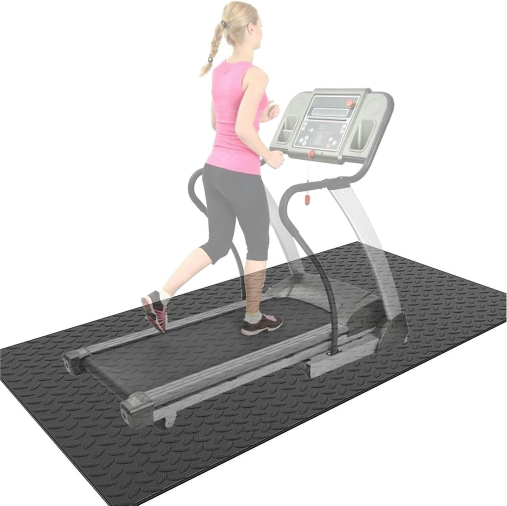 Laufbandmatte, Hochleistungs-Dicke 10mm Schwarze Bodenschutzmatte, Fitnessgeräte wasserdichte Matte, Unter Heimtrainer-Träger-Matte-Pad, Ellipsenmatte, Fitness-Matte