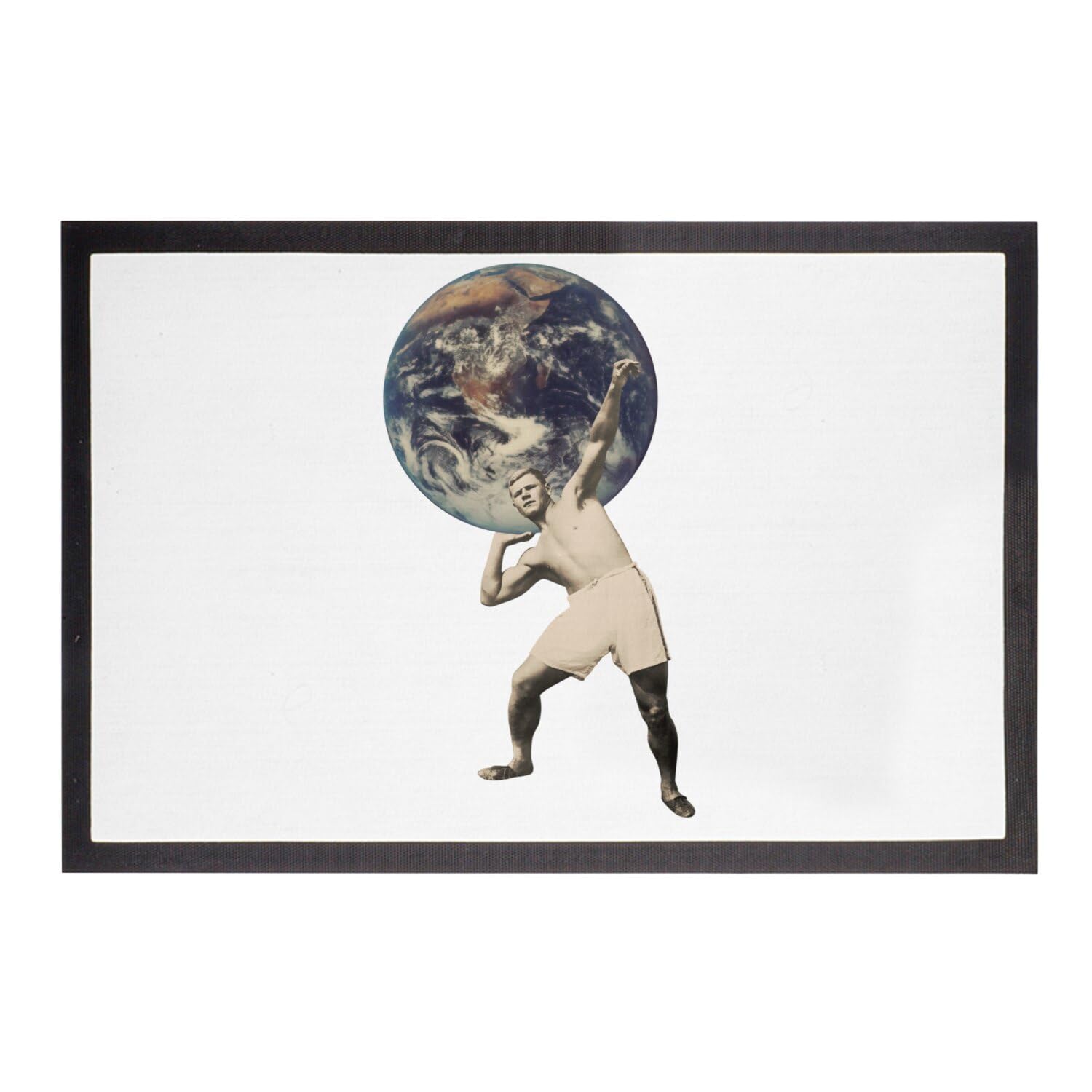 Paillasson Blanc Atlas Soulevant la Terre Sport 75x50cm