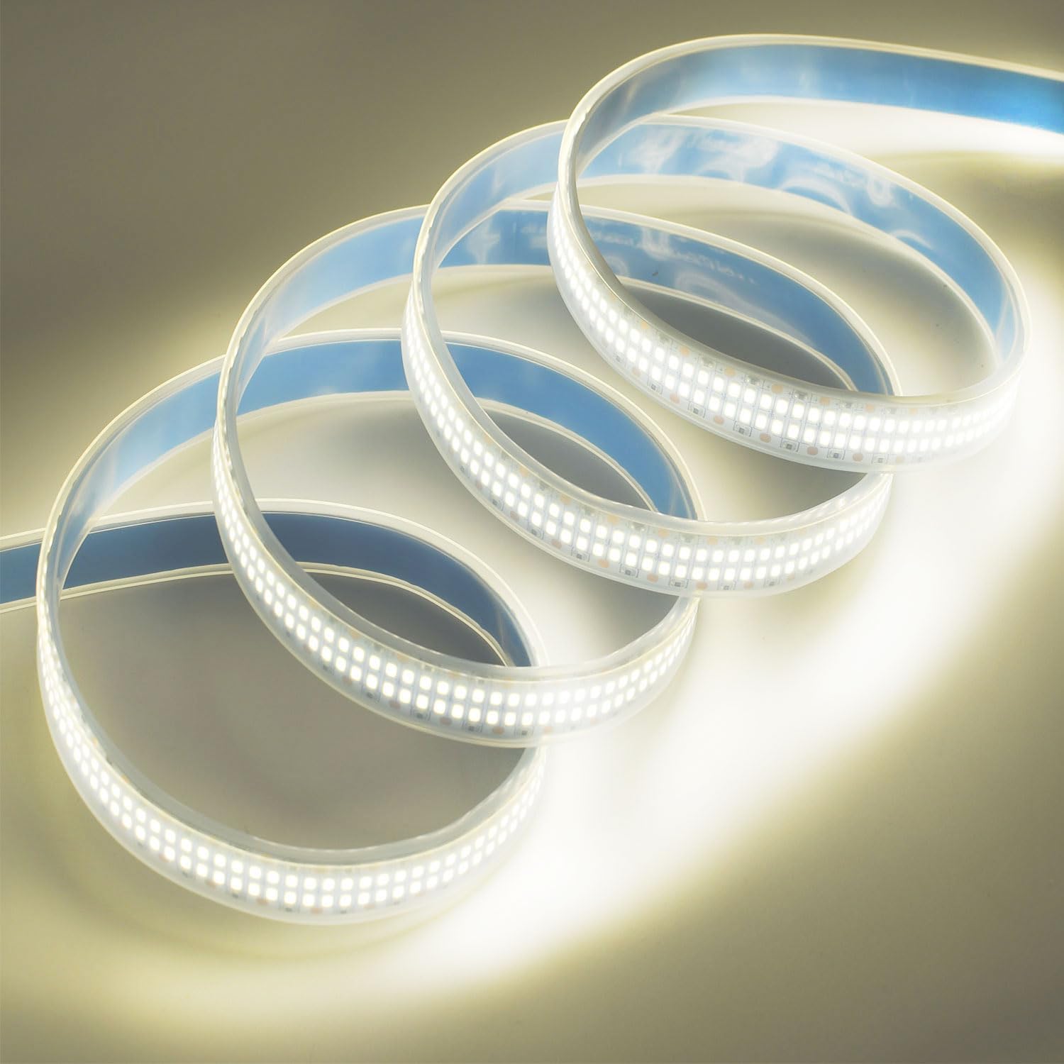 SUYOOULIN LED Strip Lights, 16.4ft Dimmable DC 12V SMD 2835 Double Rows 2400 LEDs 52000LM Super Bright LED Ribbon Strip, Tube Waterproof IP67 for Home Party Decoration (Neutral White 4500K) image 3