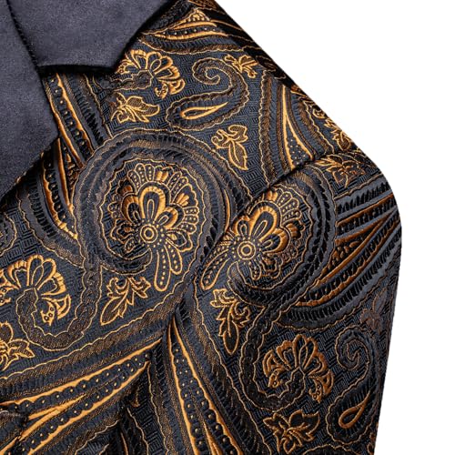Image of Barry.Wang Mens Floral Blazer Suit Jacket Notched Lapel Casual Sport Coat | Flowers Jacquard One Button Tuxedo for Prom Wedding Party Disco Dinner Banquet Cocktail Homecoming Travel,Regular Fit