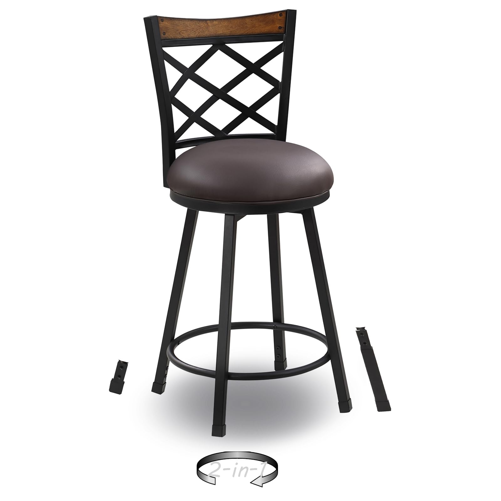 Snapklik.com : JUBILOOM Swivel Counter Height Bar Stools