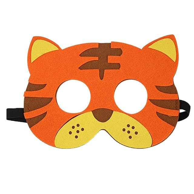 Jtnohx Máscaras de Animales de Fieltro Máscaras de Halloween Tigre