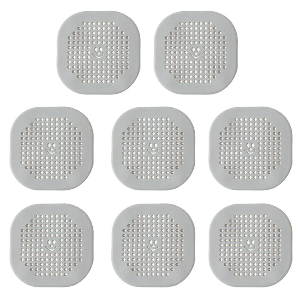 Lklnkvl 8 Pack Gray Placemats, Mat Plate Household Dish Anti-Scalding Coaster Plastic-8 Pack Pink_approximately 14X14cm(8 Pack Gray)