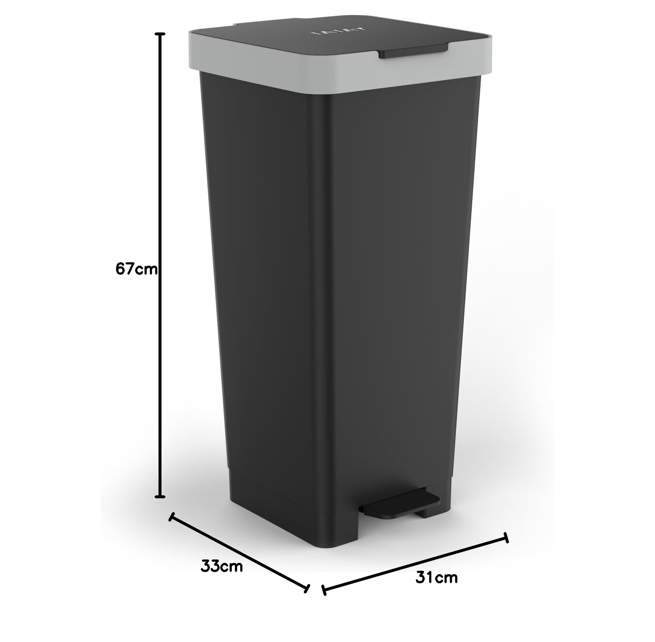 TATAY Mülleimer Smart Robuster Kunststoff Kompaktes funktionales Design