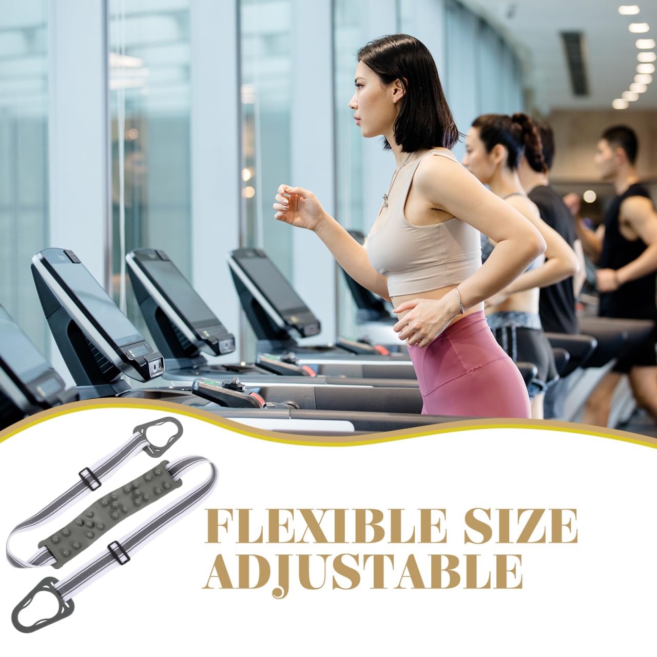 Ceinture De Massage Vibrante Pour Tapis De Course – Sangle Réglable 220 Cm, En Plastique, Pour Abdos, Taille, Jambes