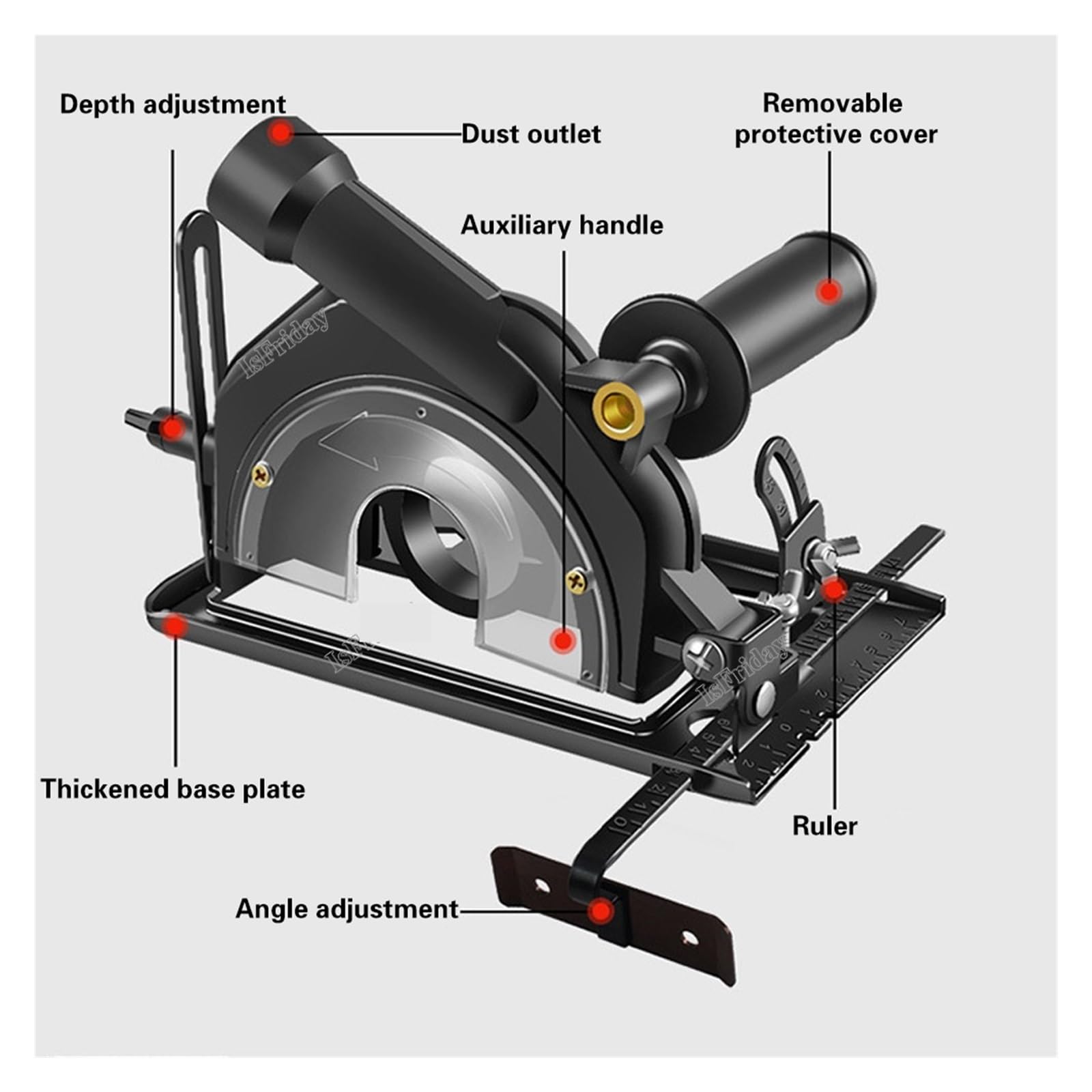 Capot de Protection pour meuleuses d'angle, Support universel for meuleuse d'angle, support de meuleuse d'angle, base de machine de découpe, protection de table de travail du bois pour béton, pierre e