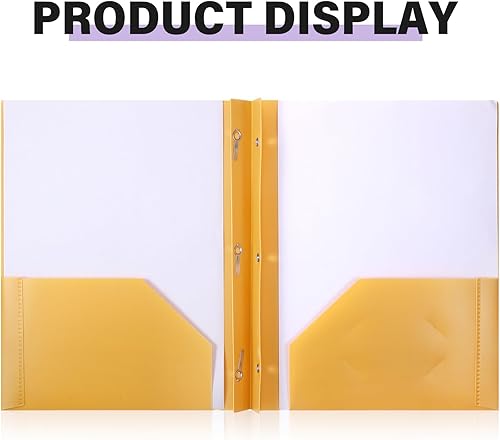 Miniatura 6 de Glenmal 12 carpetas de plástico de bolsillo de polietileno de 3 puntas, carpetas de archivos con sujetadores para suministros de papel para escuela,