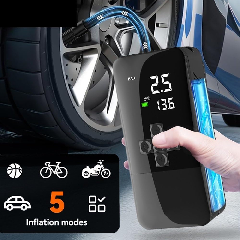 Compresseur Air Pompe à air portative sans Fil Gonfleur Electrique