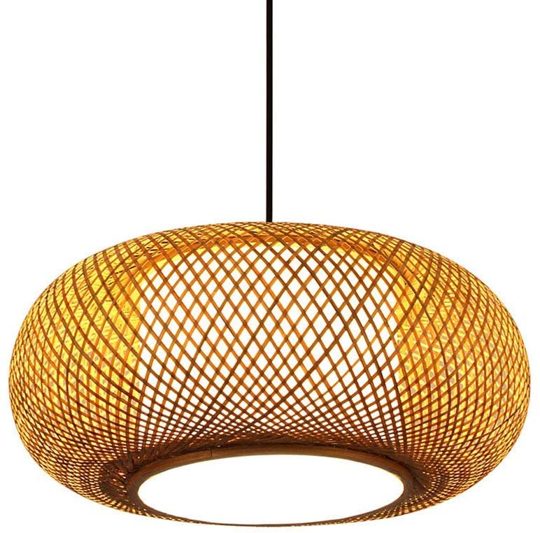 Lámpara de bambú hecha a mano con trenzado artesanal para decoración elegante de club
