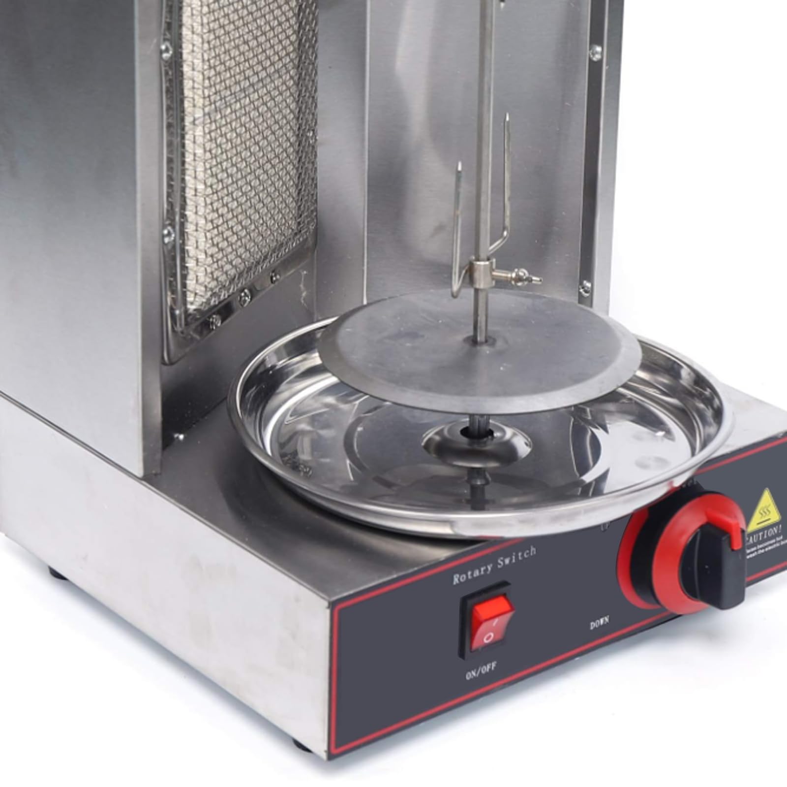 Pequeña máquina de parrilla de gas/GLP shawarma, rotación automática de 360°, altura ajustable, calentamiento rápido y uniforme, capacidad 3 kg/hora, asador de pollo doméstico
