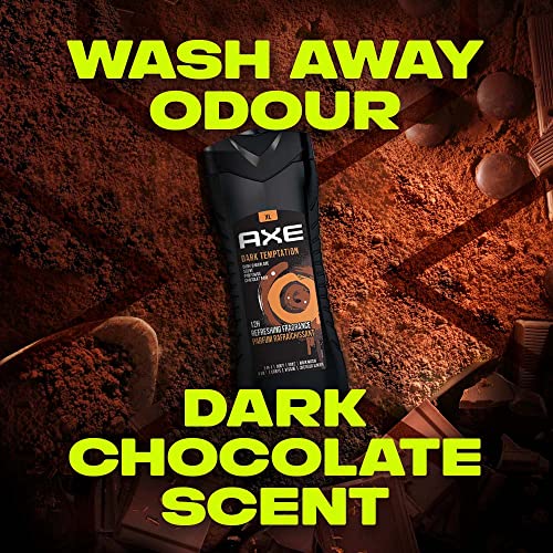 Image of AXE Dark Temptation 3-in-1 Body, Face & Hair Wash| Irresistible Chocolate Fragrance | Cleanses & Refreshes | Combo of 3| 400 ml