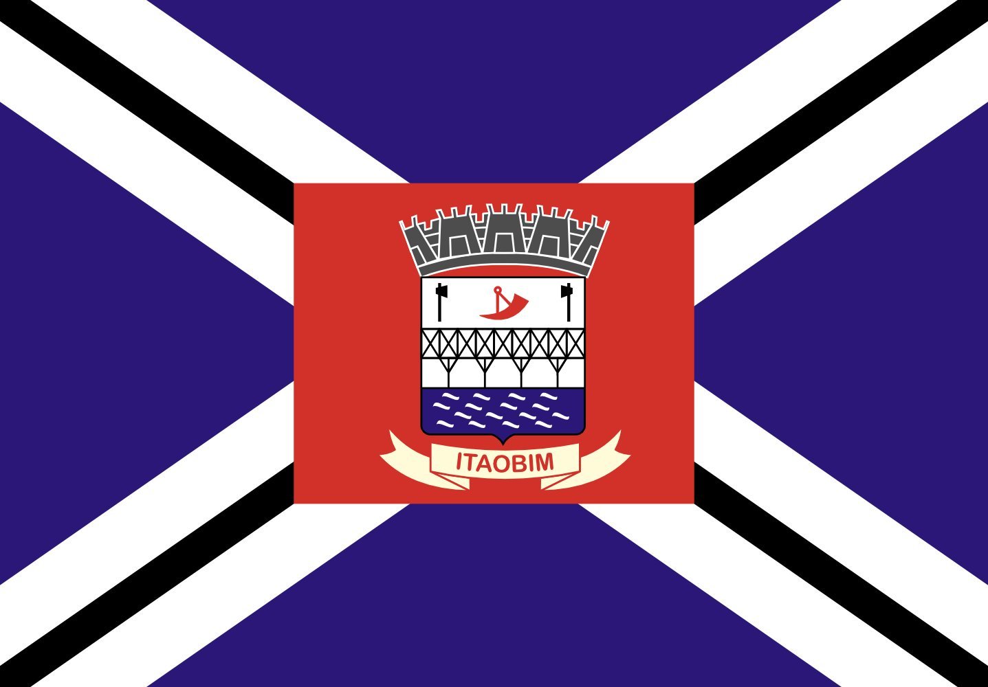 Drapeau Large Itaobim 001 aux finitions soignées du Município