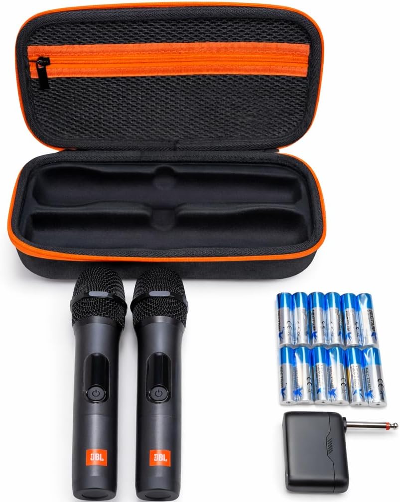 JBL Wireless Two Microphone System with Dual-Channel Receiver, Black Including Winguard Protective Travel Case
