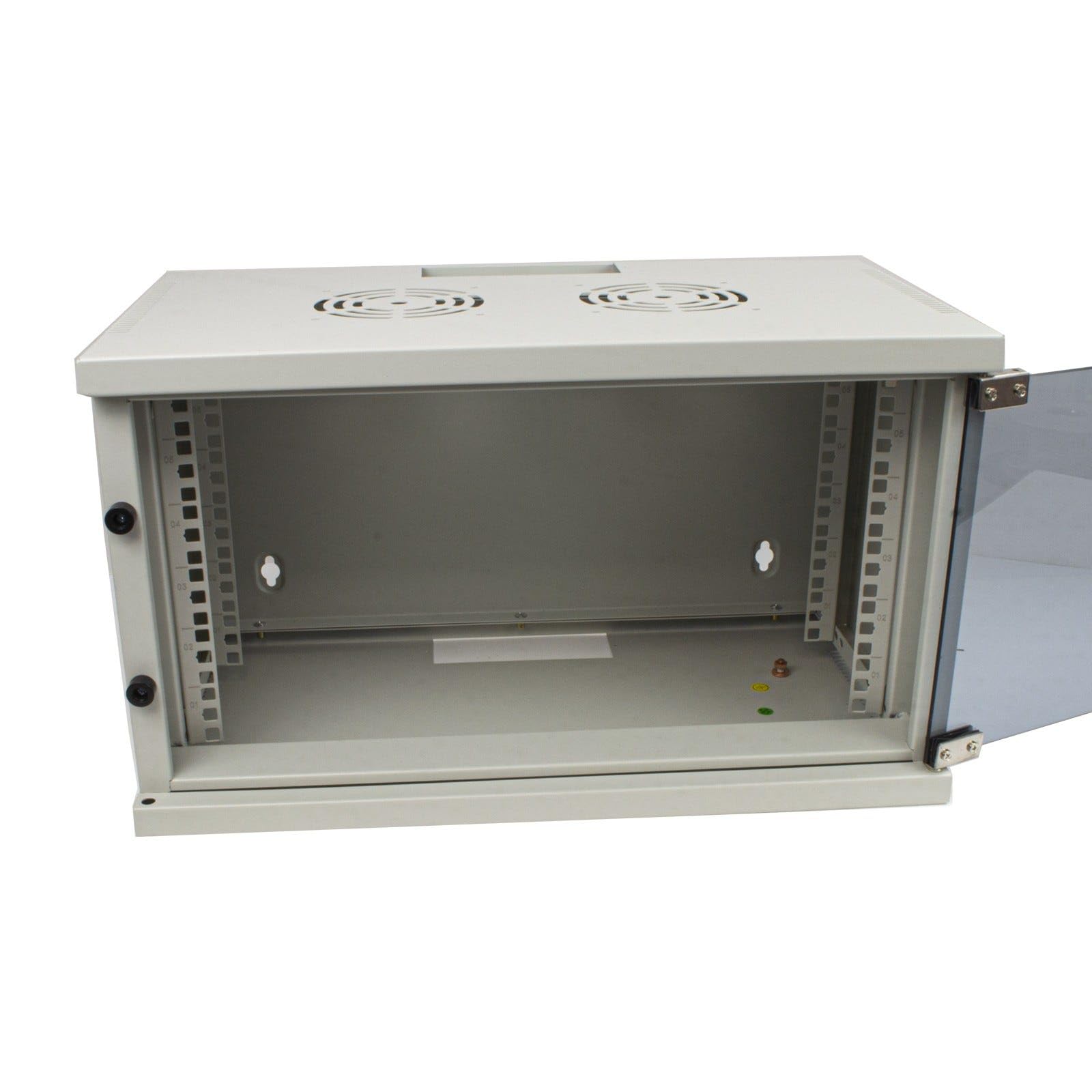 kenable Armoire Rack Murale 19 Pouces 6U 300mm en Kit Démontable avec Porte Vitrée Verrouillable Gris