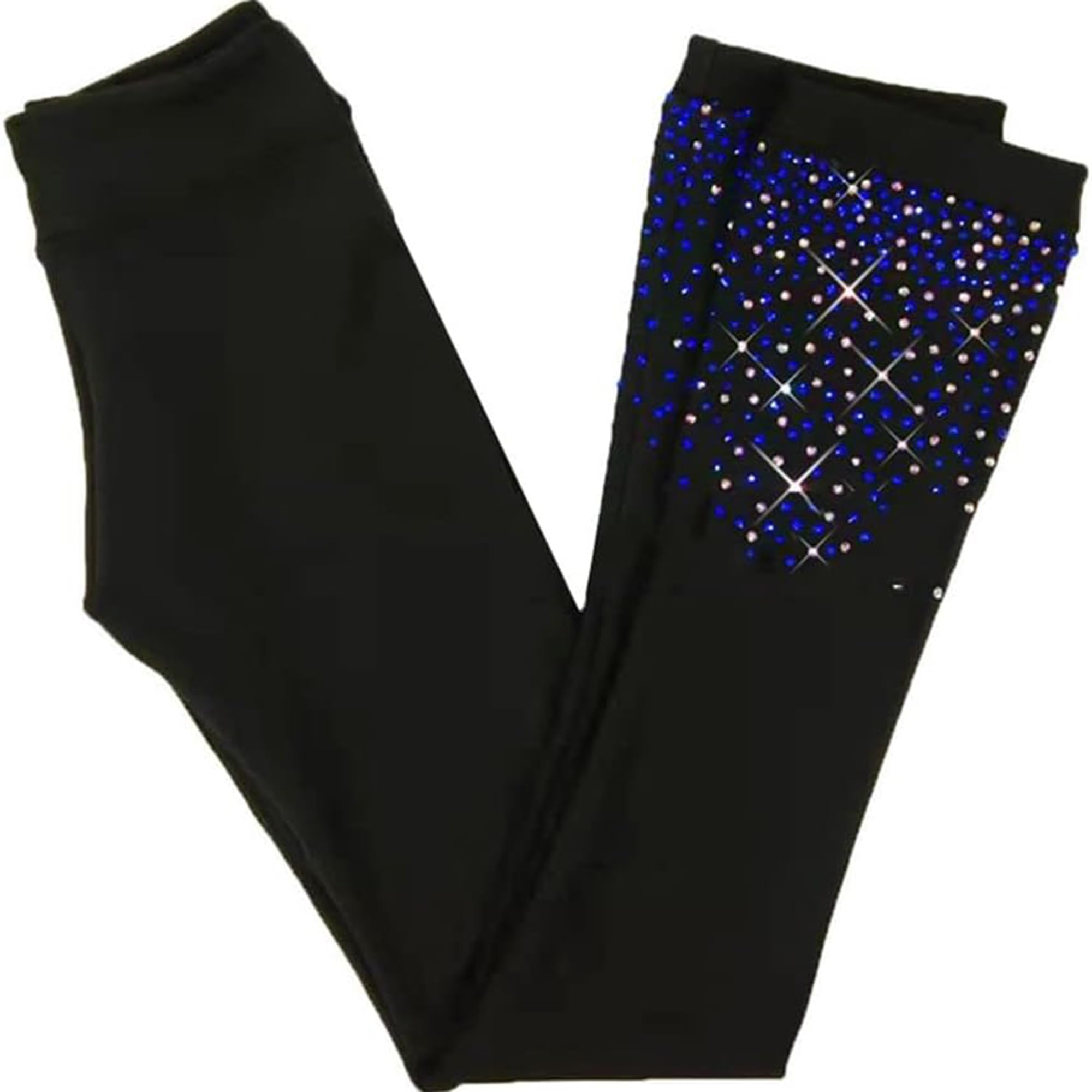 LIUHUO Eiskunstlaufhose Trainingsleggings Fleece glänzend Diamanten Mädchen