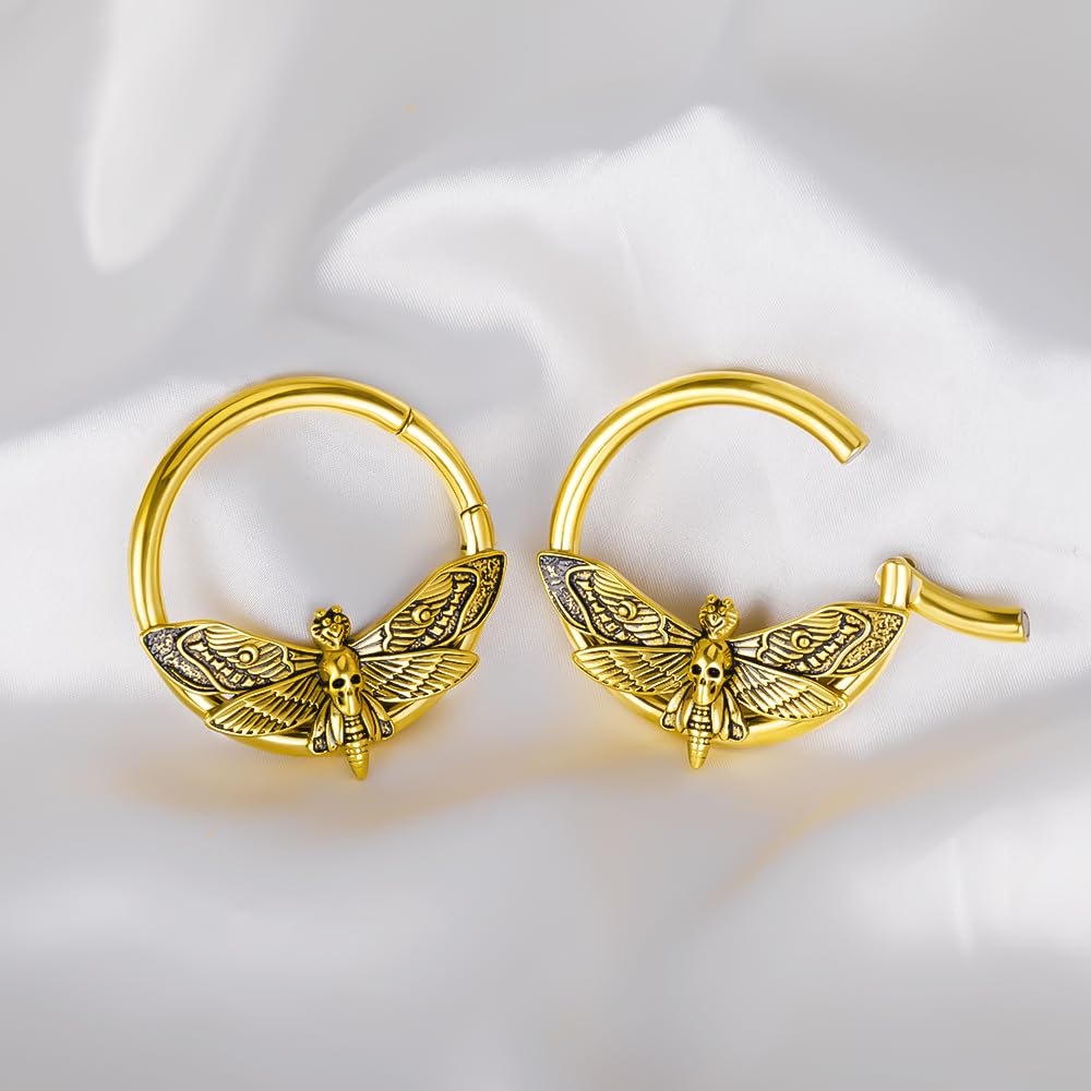 Vankula Pesi per Lobi Peso Dilatatori lobo orecchie in Acciaio inossidabile Serpente Ape Tarma Pipistrello piercing Gioielli Uomo Donna 4mm 5mm 6mm Nero Argento Oro