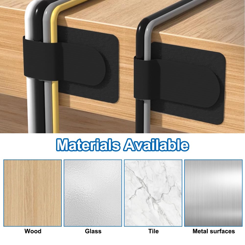 50 Stück Klett-Kabelbinder Selbstklebend - Wiederverwendbare Kabelorganizer