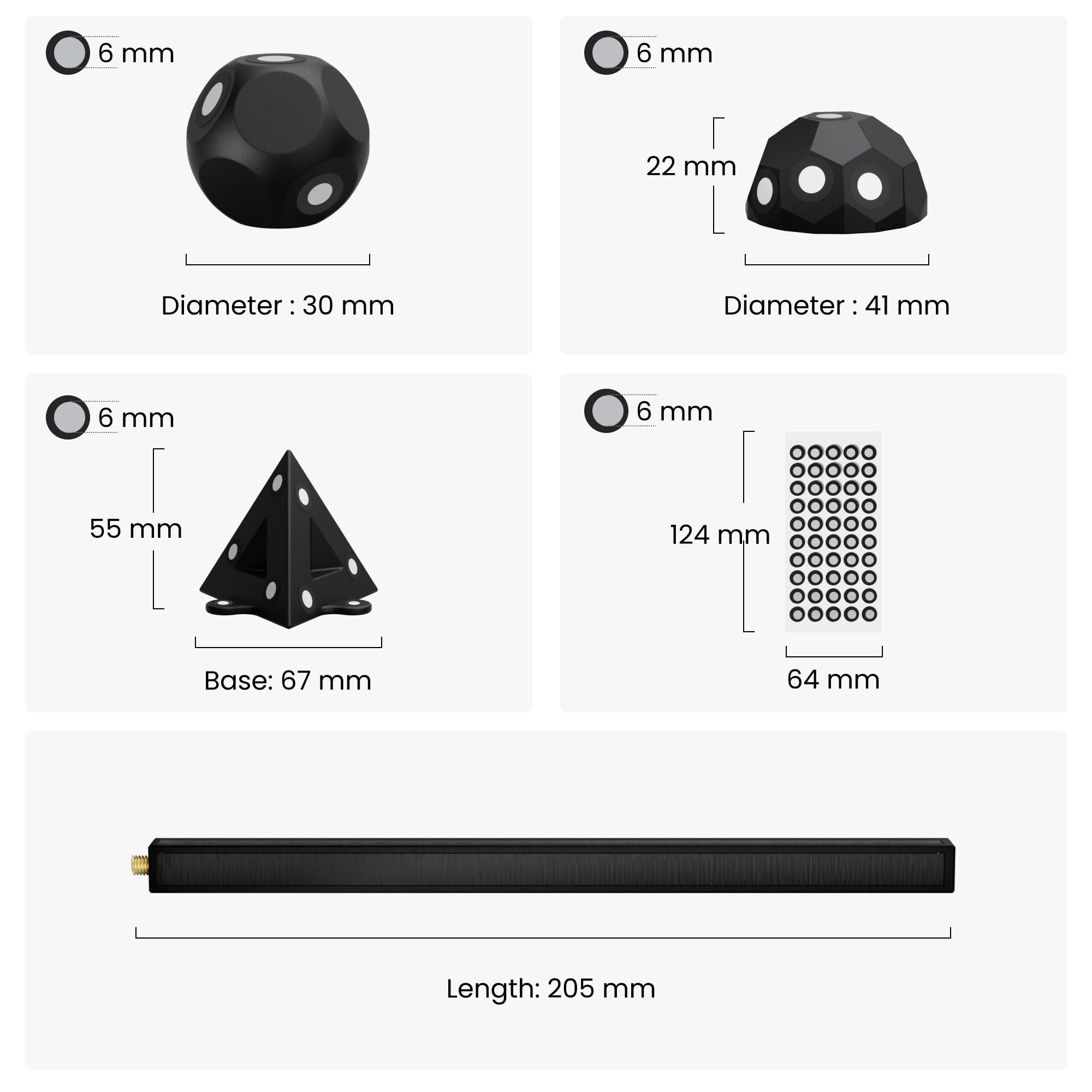 Revopoint 28 Pieces 3D Marker Block Kit for 3D Scanning, 3D Scanning Markers for 3D Scanners, 3D Tracking Dots for Preventing Tracking Loss and Enhance Accuracy, Magnetic 3D Reference Point Marker