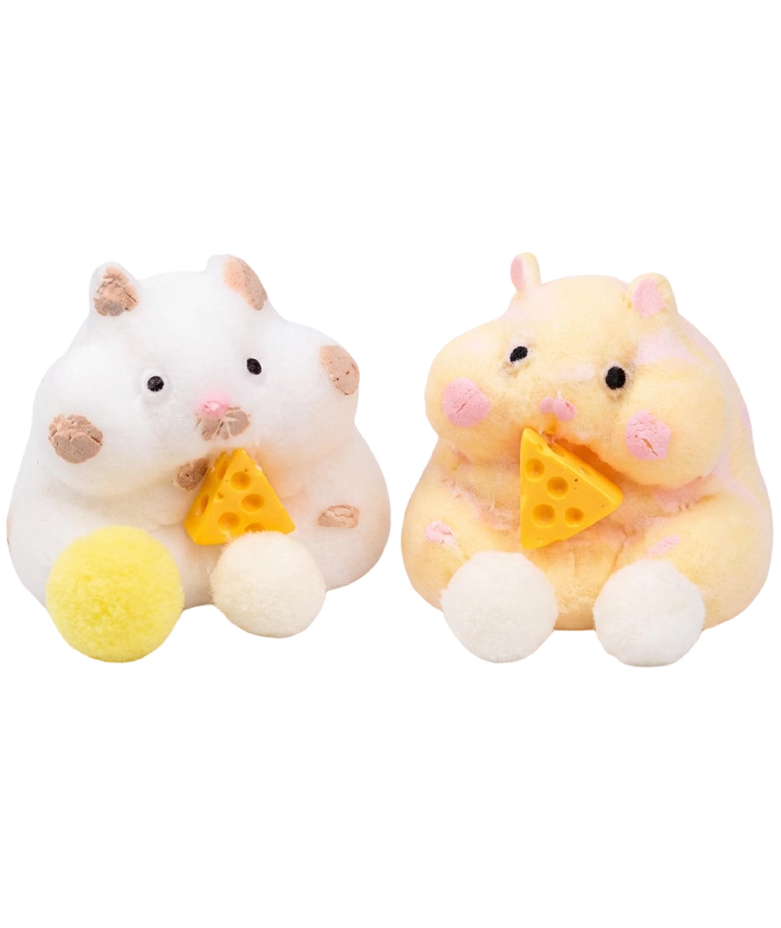 NHCDFA 2Pcs Squishy Dumpling, Taba Squishy, Dumpling Squishy, Turtle, White Hamster Cheese Squishy, Two Piece Set for and Sensory Play-image-47
