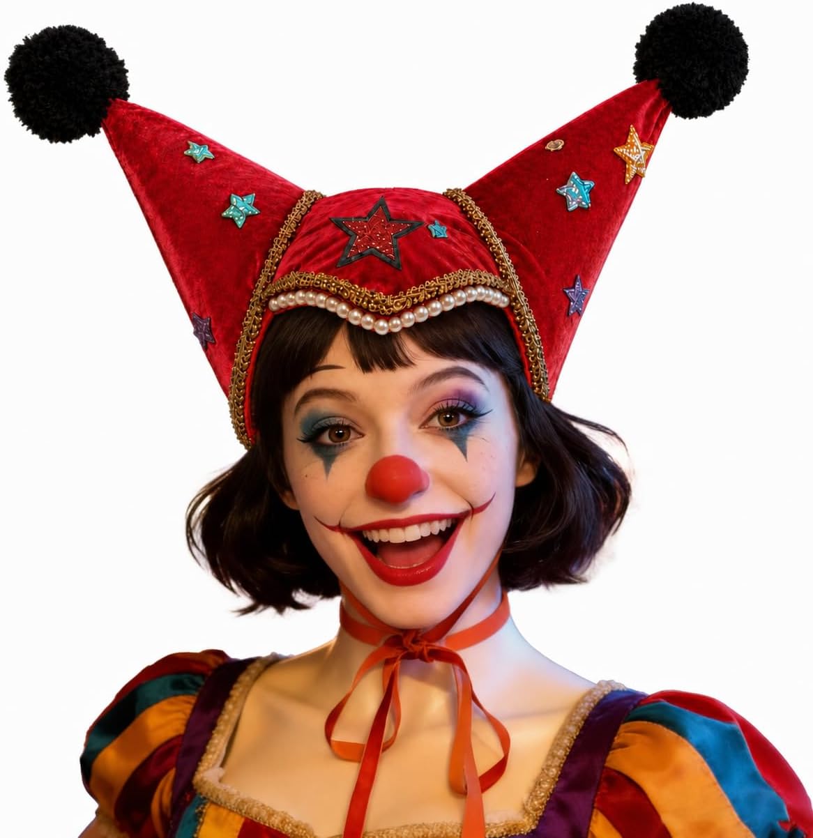 GRACEART Colorful Jester Clown Hat for Adults Carnival Circus Costume Accessory Halloween Party Dress-Up Hats