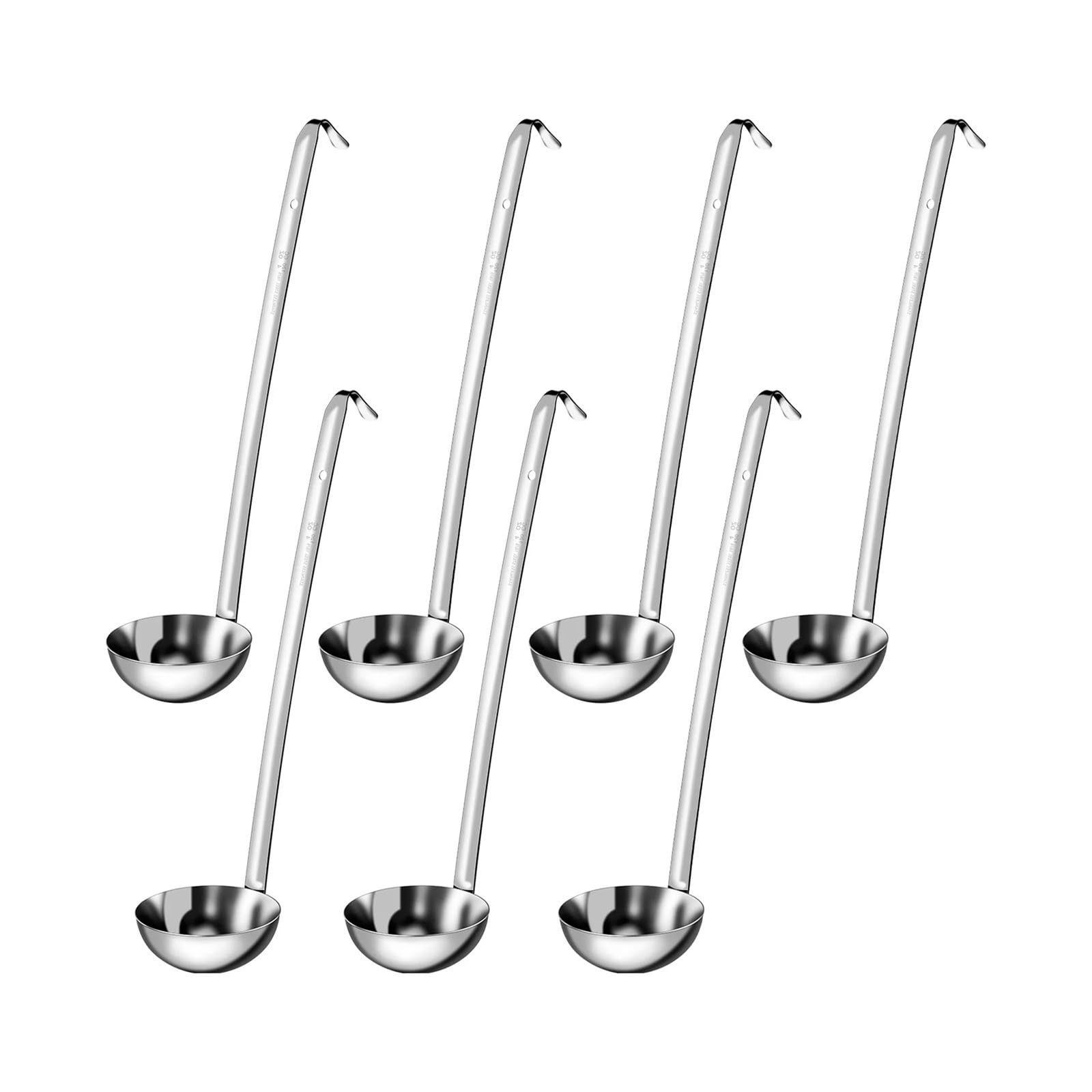 Ice Cream Scoop, Suppenkellen-Set aus Edelstahl, 7-teilig, mit Haken. for Eintopf