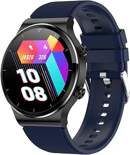 NOETS Bluetooth Call,Heart Rate Blood Pressure Blood Oxygen Sleep Monitor Life Waterproof HD Touchscreen for Men Women Android IOS,Black(Blue)