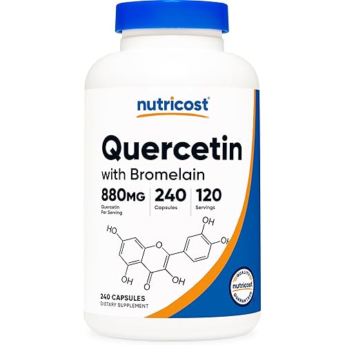 Nutricost Quercetin 880mg, 240 Vegetarian Capsules with Bromelain (165mg) - 120 Servings (440mg Quercetin Per Cap) - Gluten Free, Non-GMO
