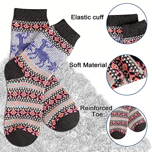 Image of Heatuff Women's Winter Wool Socks Warm Soft Full Cushion Crew Socks (5 Pairs)