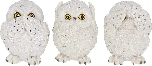 Nemesis Now Three Wise Owls White Figurine 8 cm - Uiltjes Beeldjes