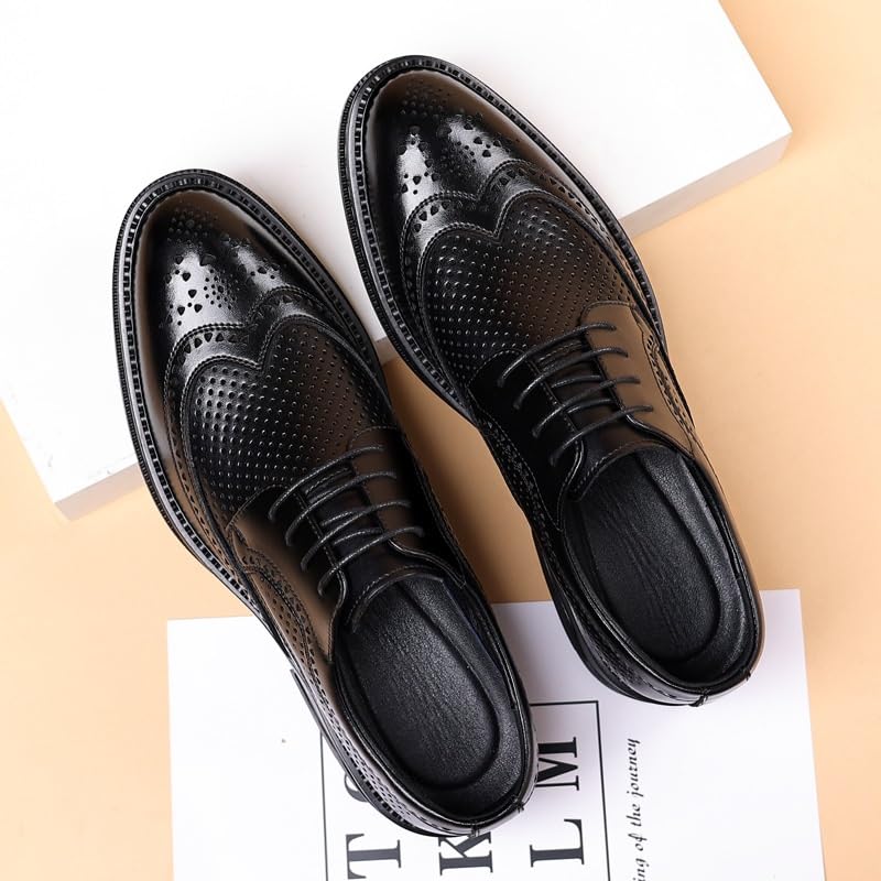 Mens Breathable Fashion Oxford Shoes Lace Up Leather Dress Footwear for Men4