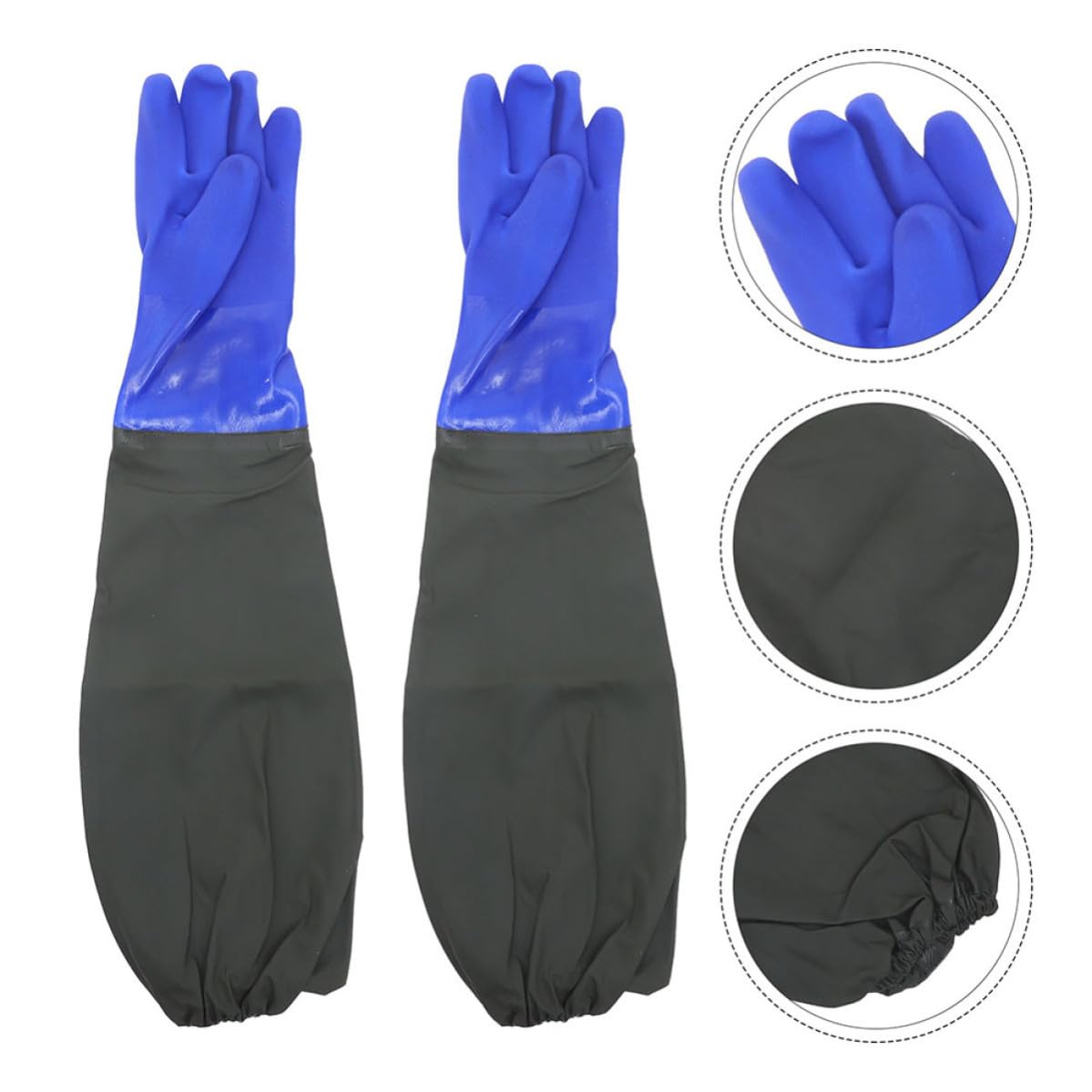 FOMIYES 2 Paia Guanti Impermeabili in Gomma Lunghi Fodera Confortevole, Design a Gomito per Pulizia Cucina e Lavaggio Piatti, Antiscivolo e Riutilizzabili