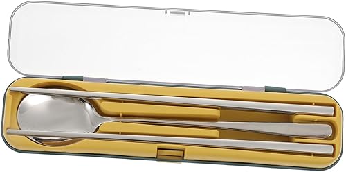 Caja de almacenamiento de cubiertos de acero inoxidable para camping, vajilla reutilizable para picnic, actividades al aire libre y almuerzos de