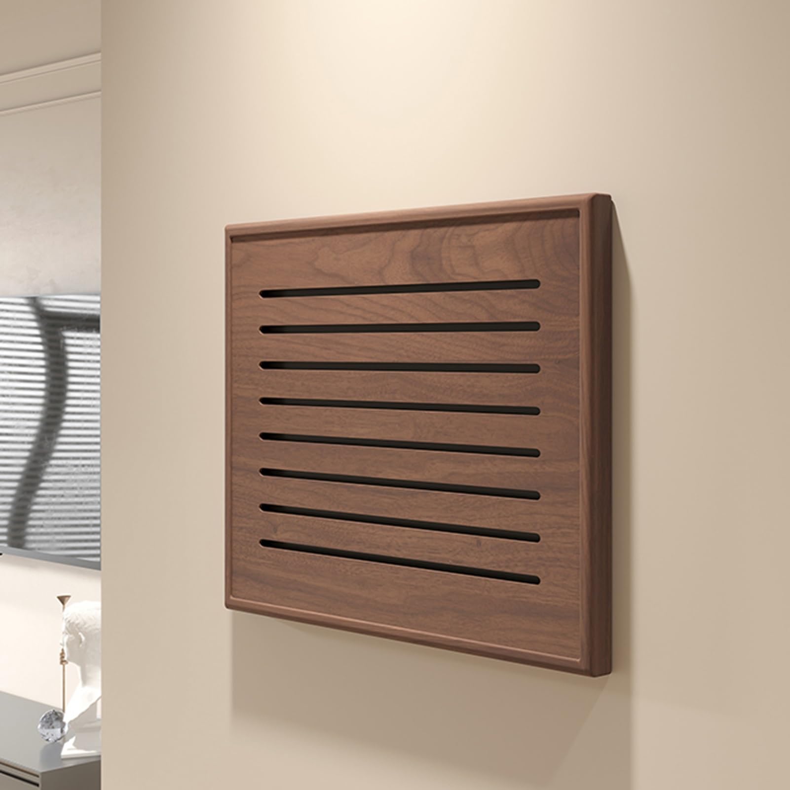 Couvercle de panneau électrique amovible marron pour masquer un compteur électrique mural