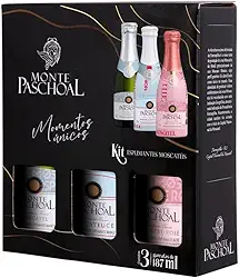 Kit 3 Espumantes Moscateis 187ml - Monte Paschoal