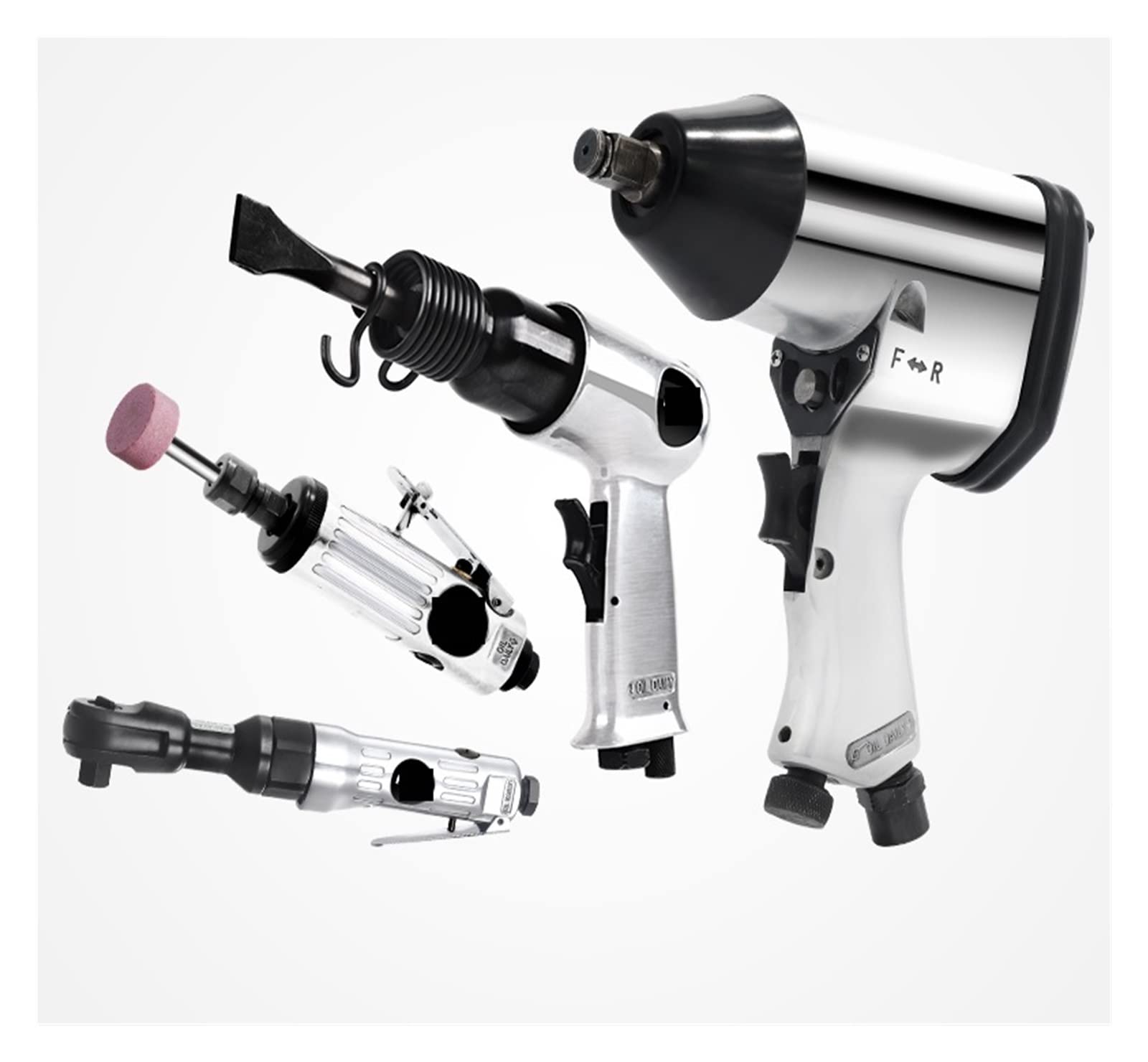 Kit martello pneumatico a corsa media Set di utensili pneumatici 4 pezzi, chiave dinamometrica 340N.M for pala pneumatica, a cricchetto 68N., for rettificatrice Riparazione automobilistica