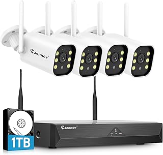Jennov 5MP WiFi Video Surveillance Kit, 10CH 5MP WiFi NVR with 4X WiFi Cameras with 120 Wide Angle,