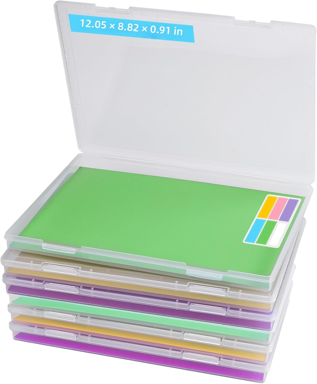 Set di 6 scatole formato A4 per foto, 25,4 x 20,3 cm, con coperchio, per foto, artigianato, documenti, forniture per ufficio e nizing