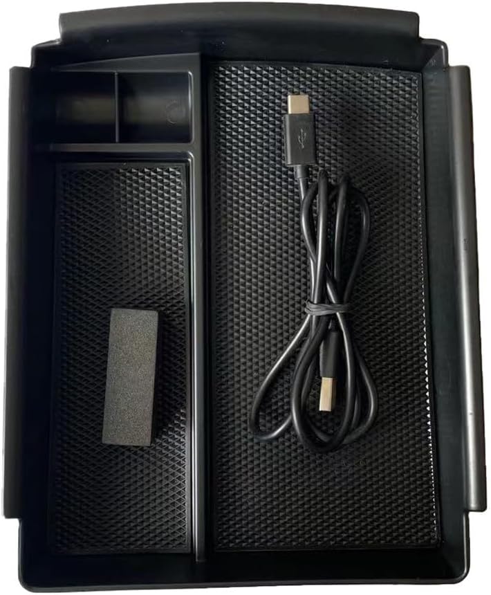 Console Armrest Storage Box, Wireless Charger for Tesla Model X S 2016-2020, Center Console Organizer Tray for Tesla Model X/S Accessories