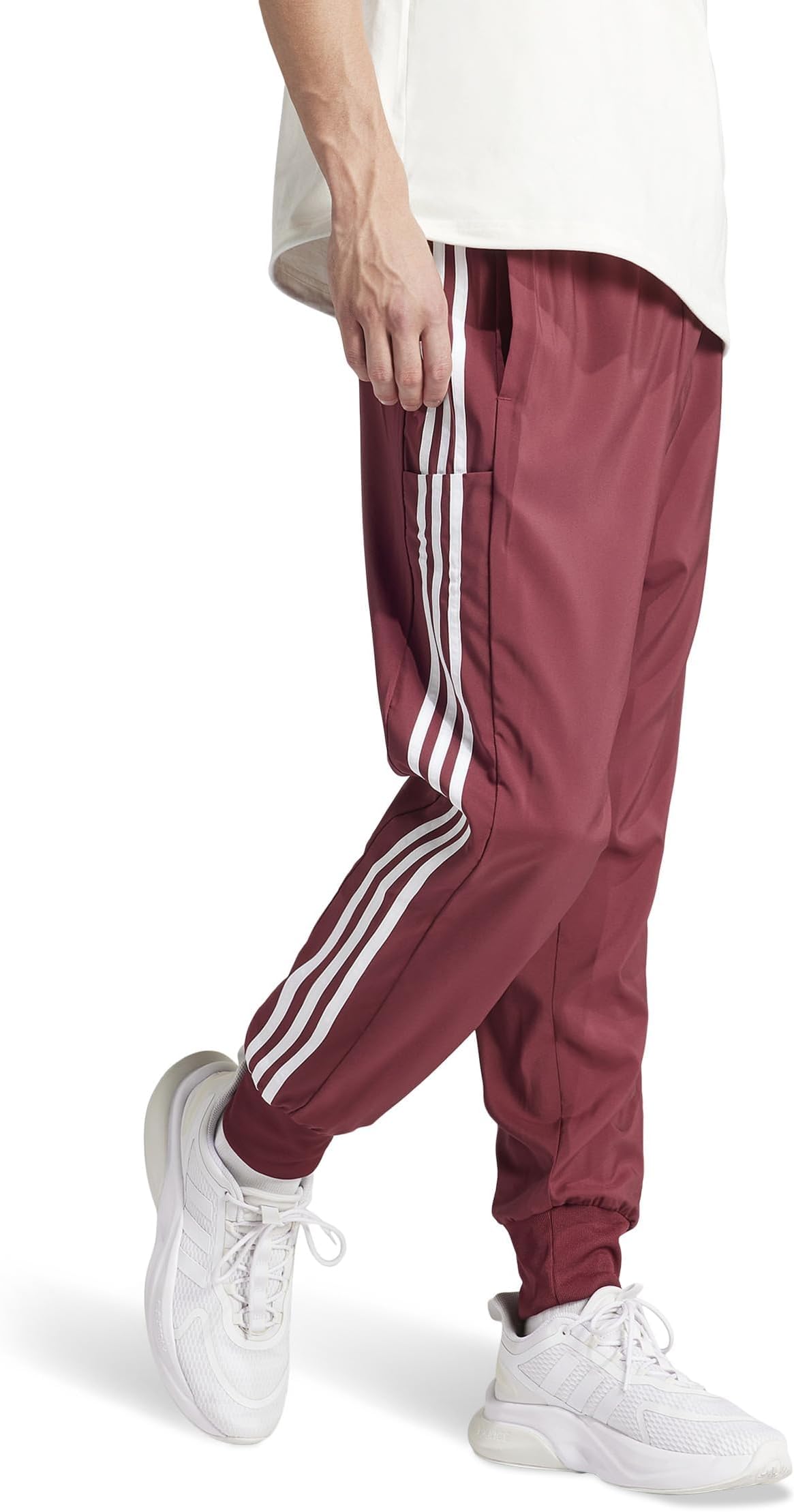 adidas red popper trousers
