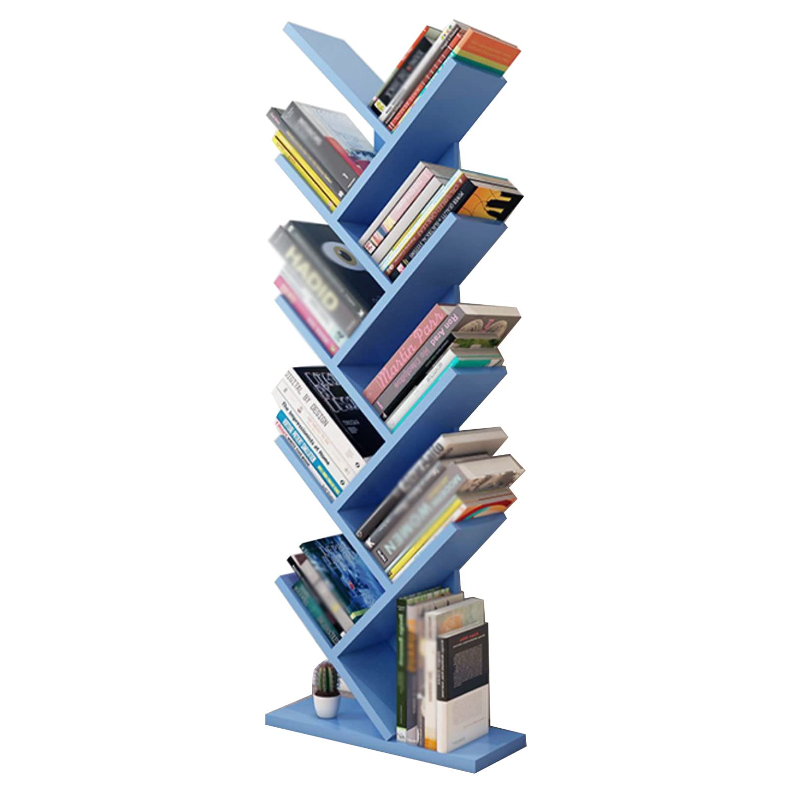Estantería En Forma De Árbol Estantería Multicapa para Sala De Estar Revistero De Oficina, Estantería De Estudio Estantería para Libros Ilustrados Infantiles (Color : Azul, S : 40x20x132cm)