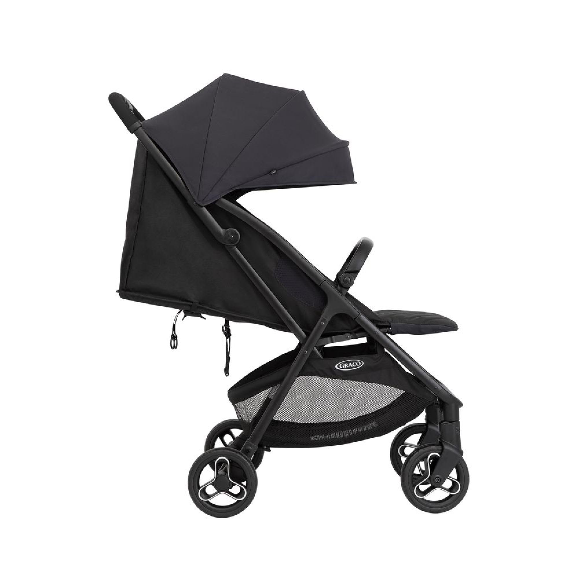Graco - MYAVO TRIO - Poussette légère avec fermeture rapide (0-22 kg), siège auto bébé (40 à 75 cm), nacelle (mx 9 kg); couleur Charcoal