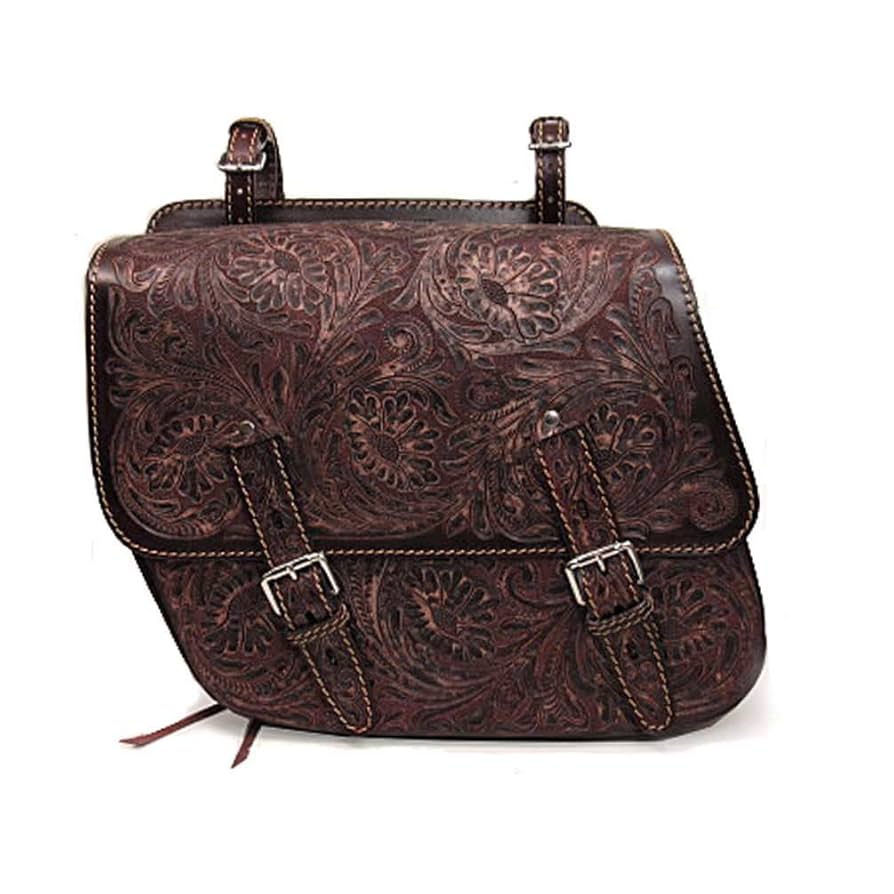 【オーダー】カービングミドル バイク サドルバッグ 本革 カービング ハーレー アメリカン